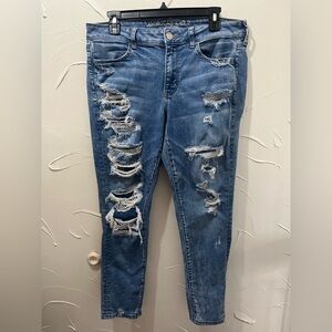 American Eagle Distressed Jegging Jeans SZ 12 short